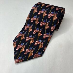 Spirit of Freedom 100% Silk Patriotic Flag Patterned Men's Neck Tie. Made in USA
